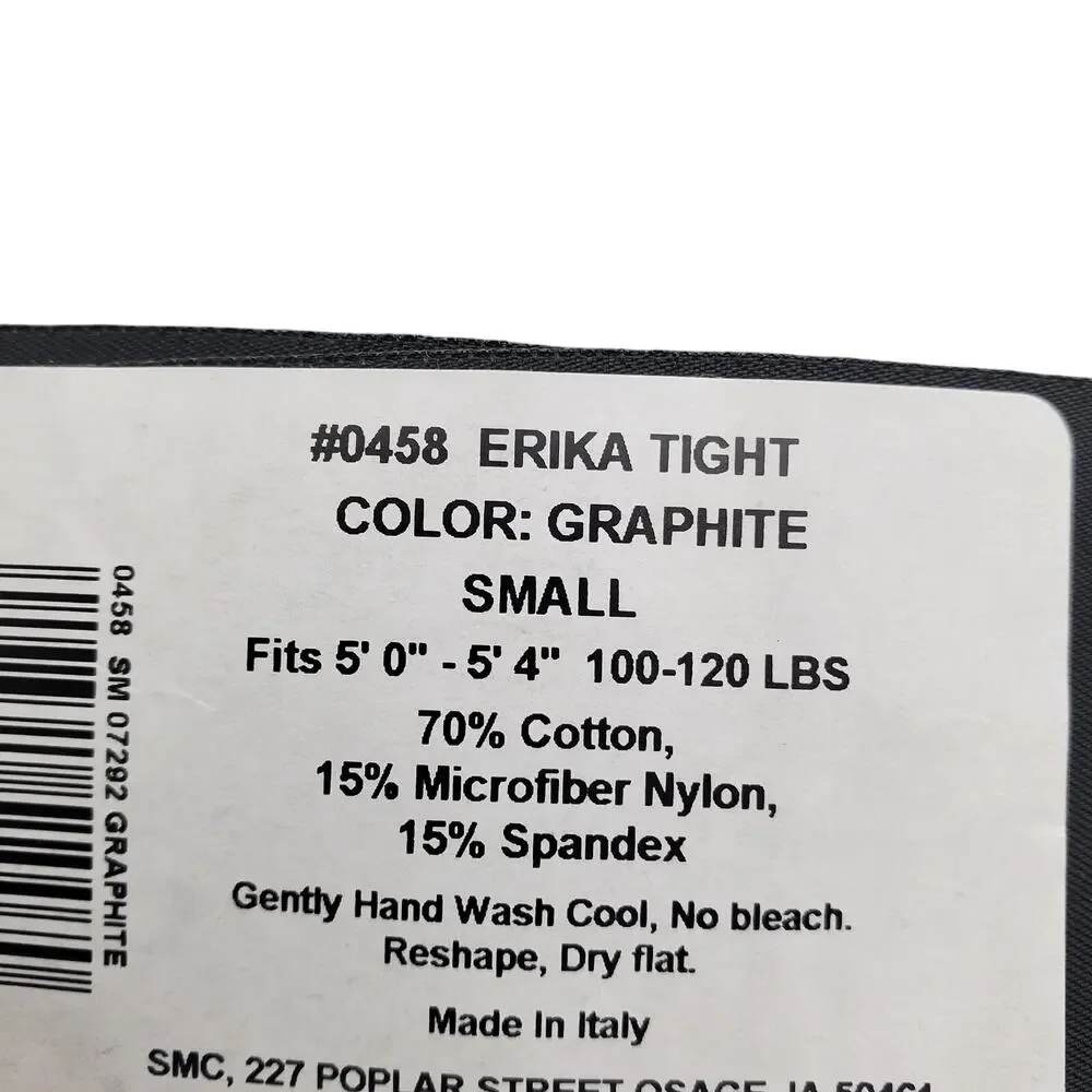 Italian Cotton Blend Tights Small Graphite Gray B.ella Erika Opaque NEW Hosiery